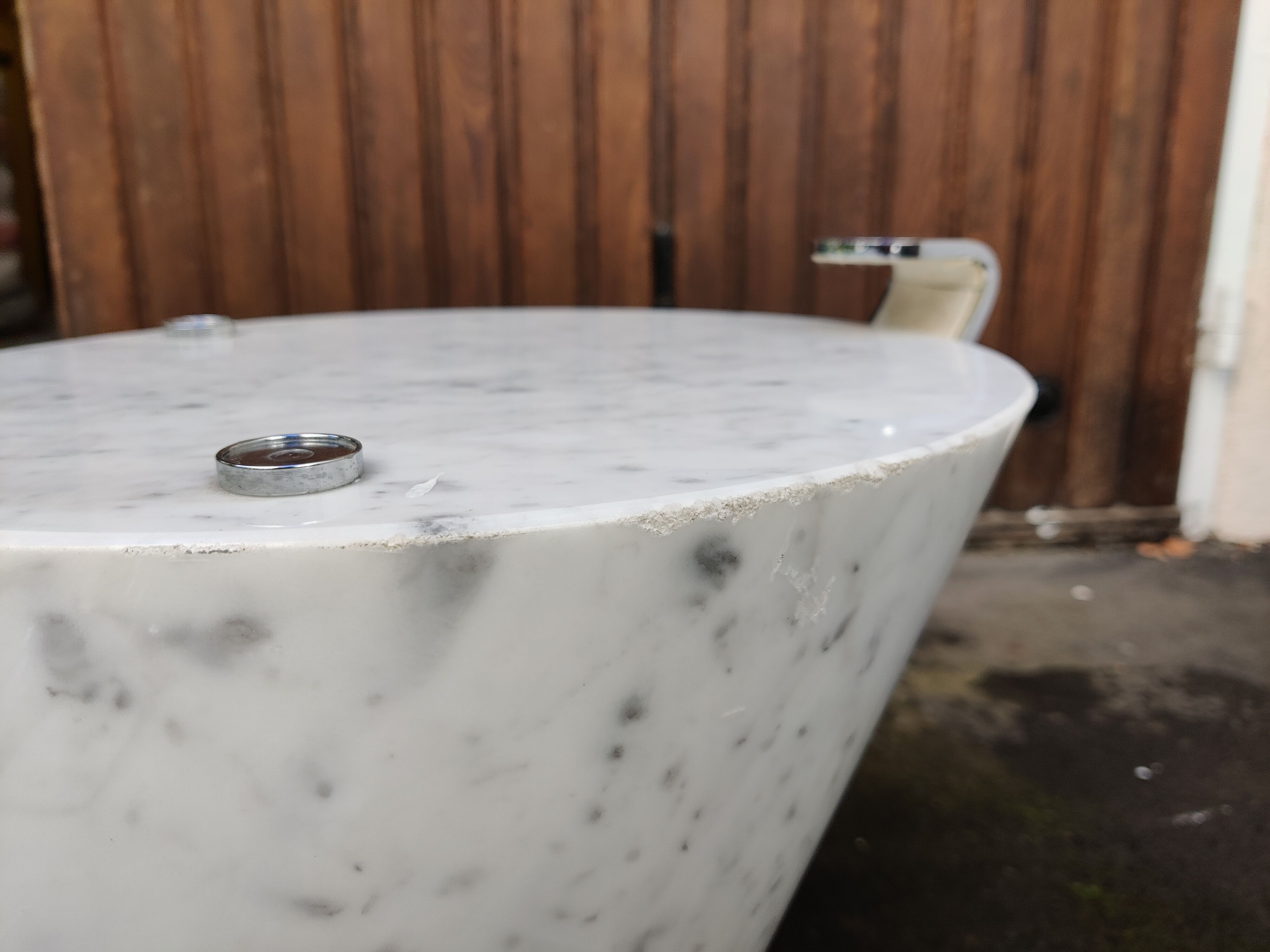 Table basse en marbre et verre K1000 par Ronald Schmitt, années 1970