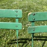 Set of 4 folding garden chairs - vintage green