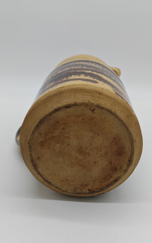 Pichet couvert en terre vernissée vaisselle ancienne française tigrée