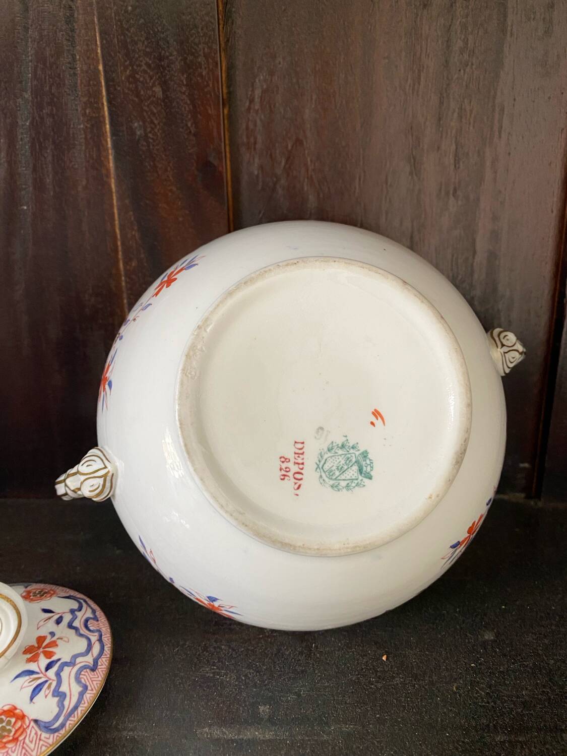 Large antique Sarreguemines Minton porcelain sugar bowl