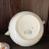 Large antique Sarreguemines Minton porcelain sugar bowl