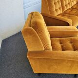 Ensemble canapé fauteuil vintage velours