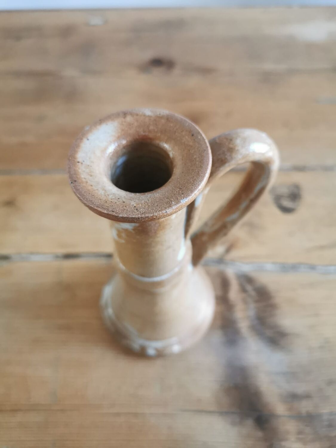 Vintage stoneware candle holder