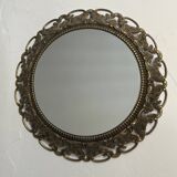 Round brass mirror from the 70s