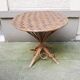 Ancienne Table en Bambou & Feuilles de Palmier Tressées