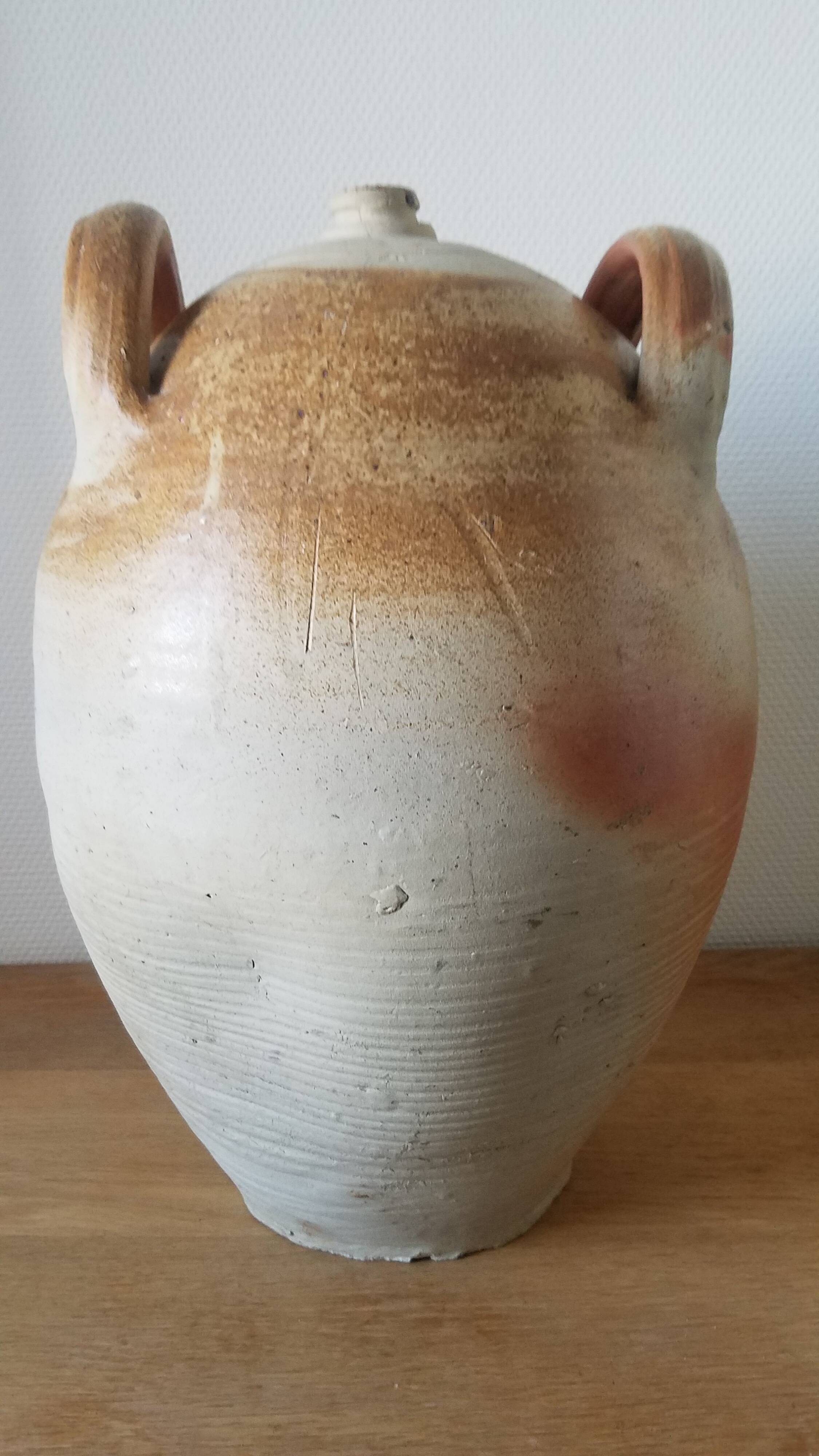 Large old stoneware jar from the 19th century