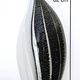 Black and White Penguin Murano Glass Table Lamp with Silver Flakes, Italy