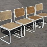 Set of 4 Cesca b32 model chairs in white dining chair