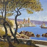 Painting signed Xavier Sager 1881-1969 view of Nice