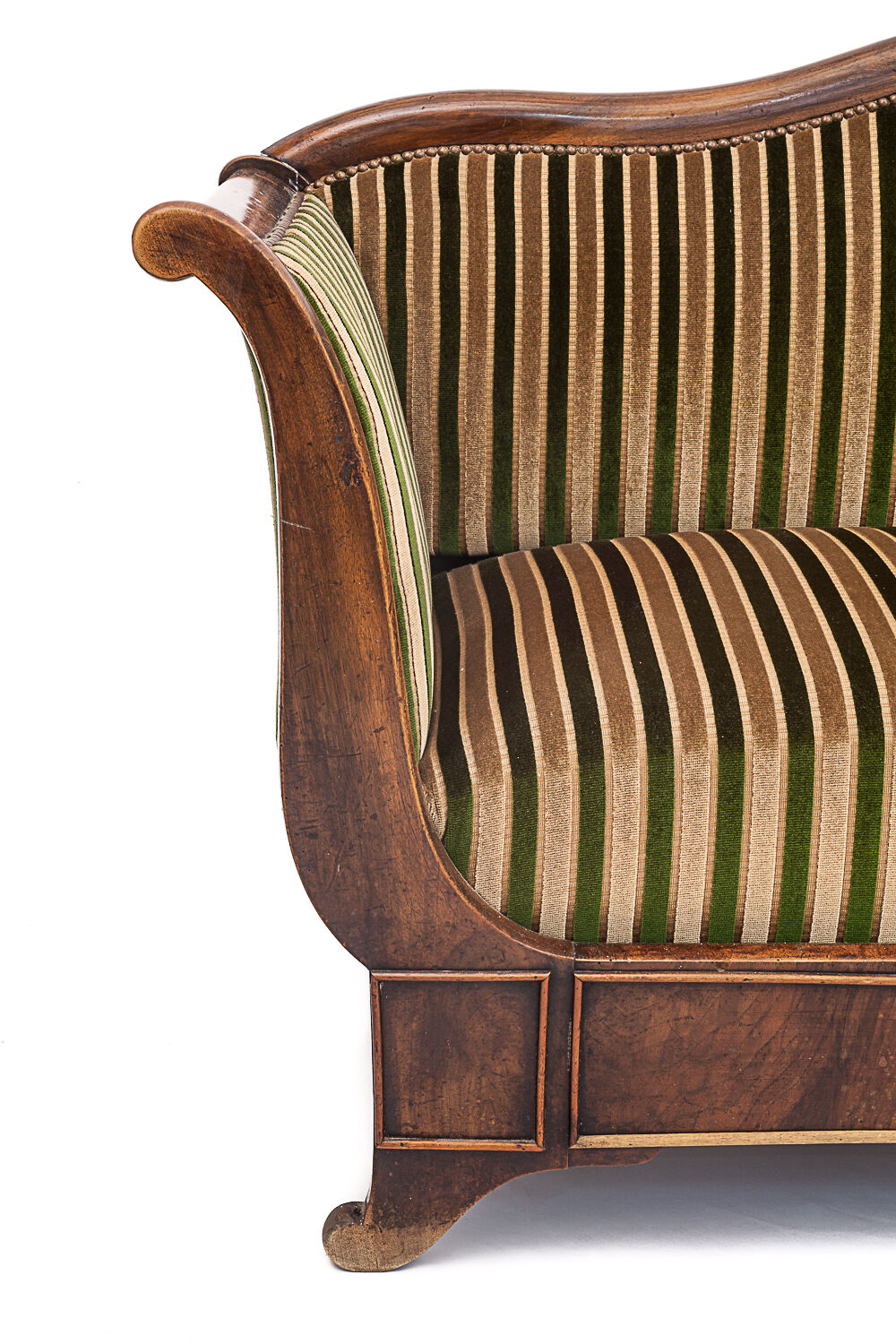 Vintage Récamier sofa in velvet, 1920