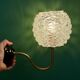 Swan neck vintage globe wall light in moulded glass