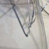 Suite of four plexiglass and metal chairs
