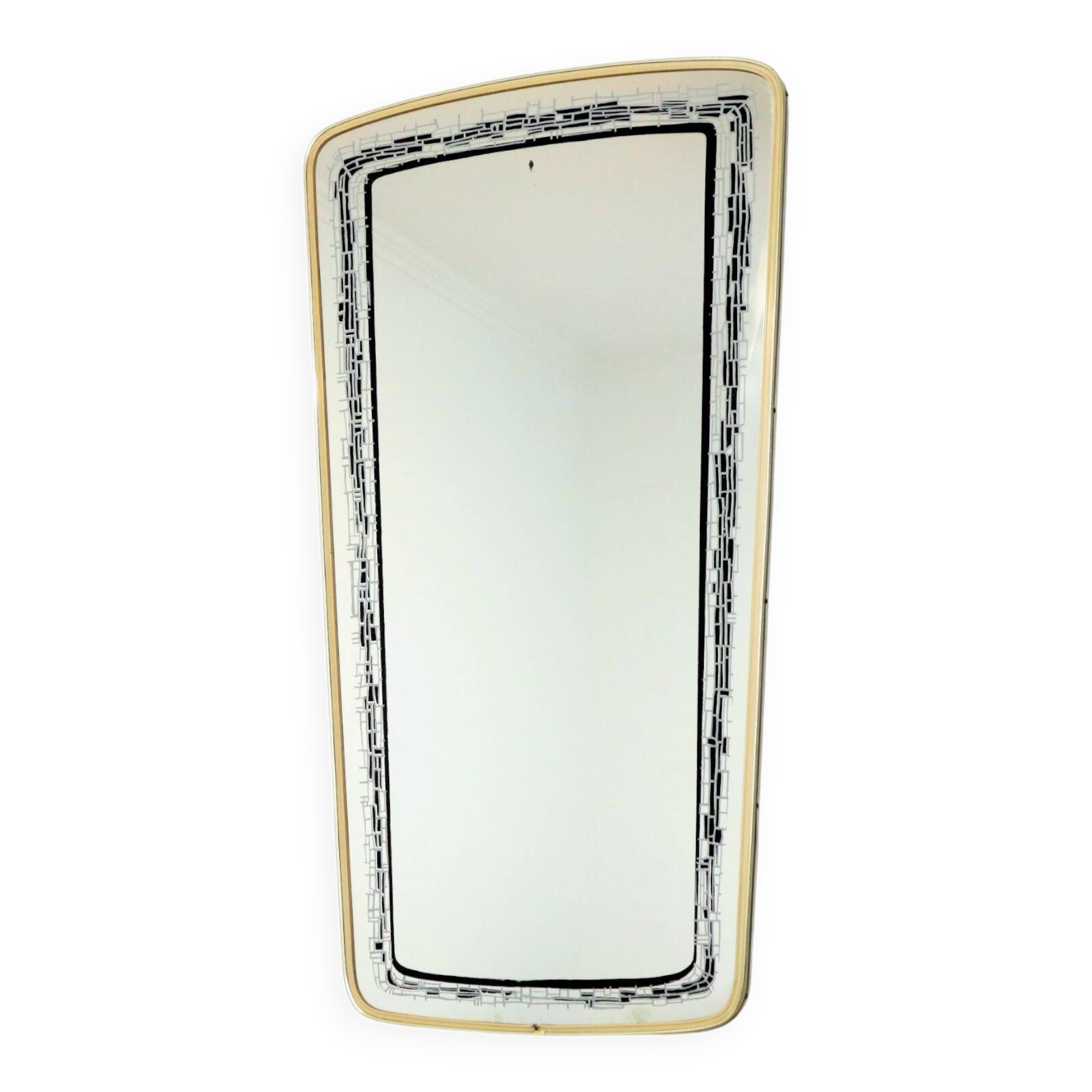 Fifties Rockabilly Mirror Geometric Motif Gold Vintage Design