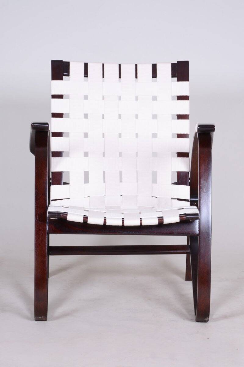 Vintage Art Deco Armchair in Beech by Jan Vaněk, Czech, 1930s