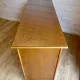 Cane work desk / Rattan glass top 9 drawers shallow depth