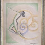 Dessins originaux art déco 1929 la paire