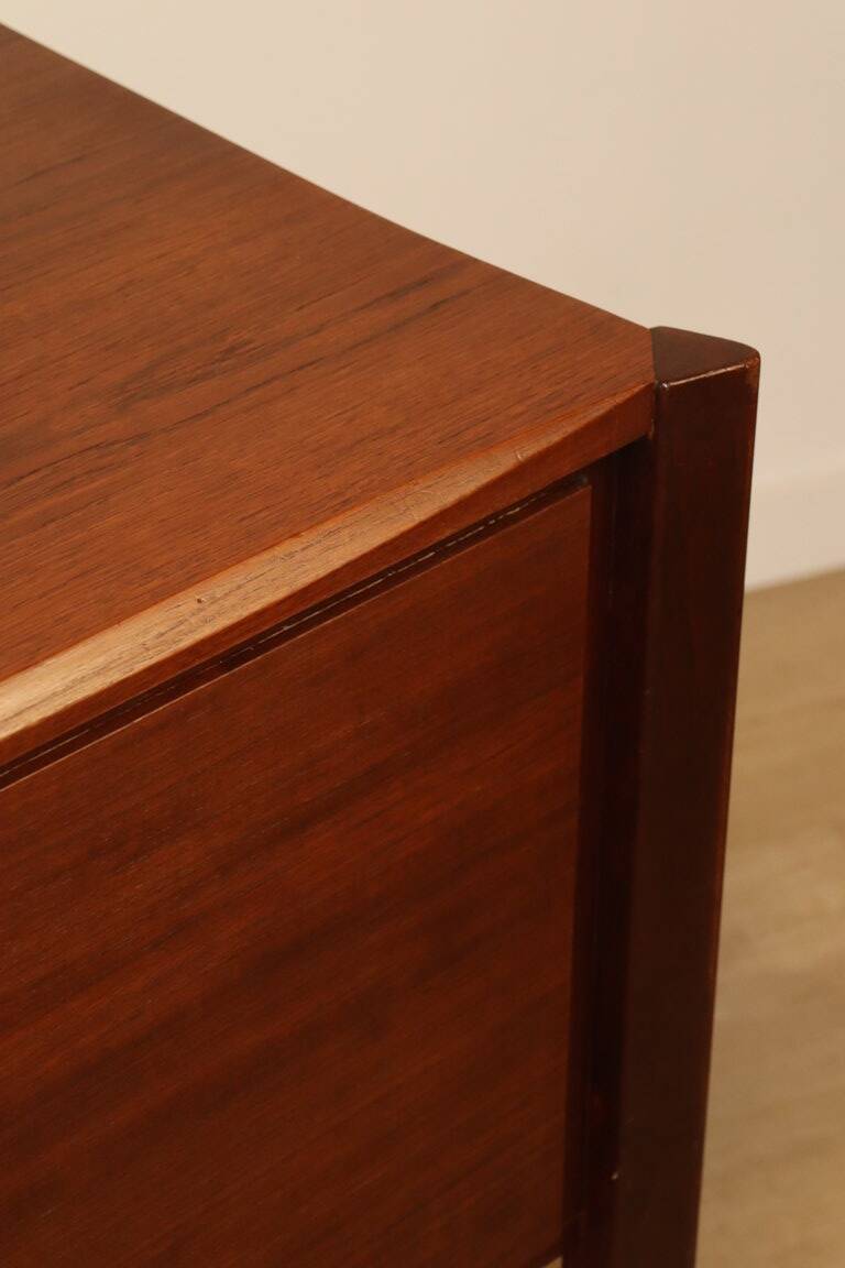 Vintage desk by Wilhelm Renz in double-sided teak, 1960s
