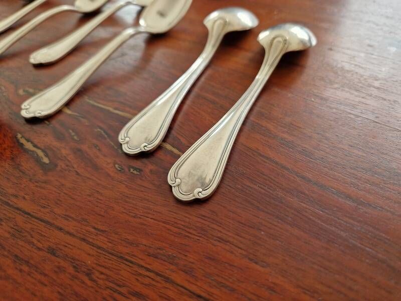 Ercuis - Set of 12 small silver-plated Sully coffee spoons