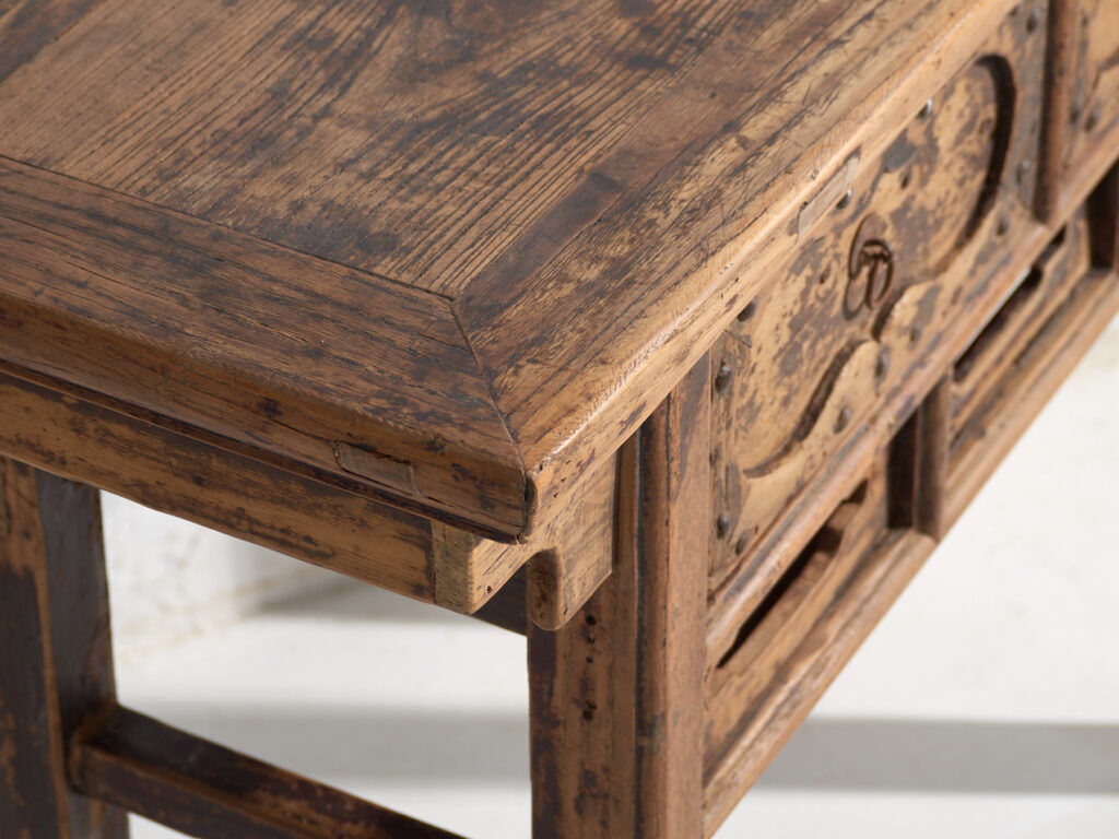 Old pine console with two drawers – China, circa 1930