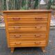 Scandinavian chest of drawers with compass legs, oak, 1950