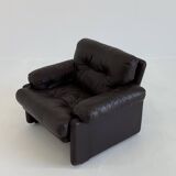 Fauteuil Coronado vintage B&B Italia en cuir marron foncé