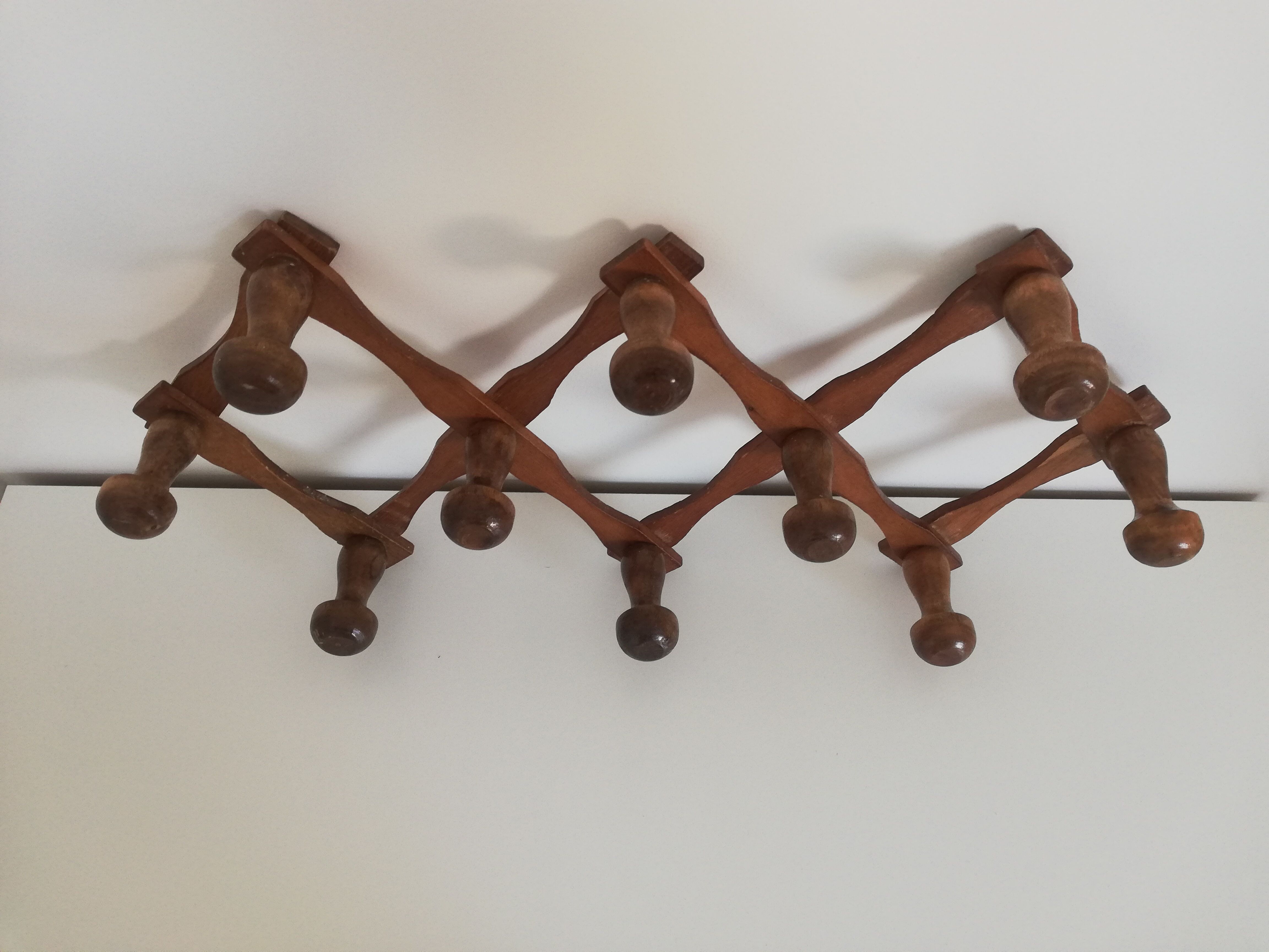 Vintage accordion coat rack