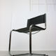 Vintage black leather bauhaus chair, italy