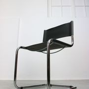 Vintage black leather bauhaus chair, italy
