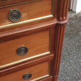 Louis XVI accajou chest of drawers and white marble