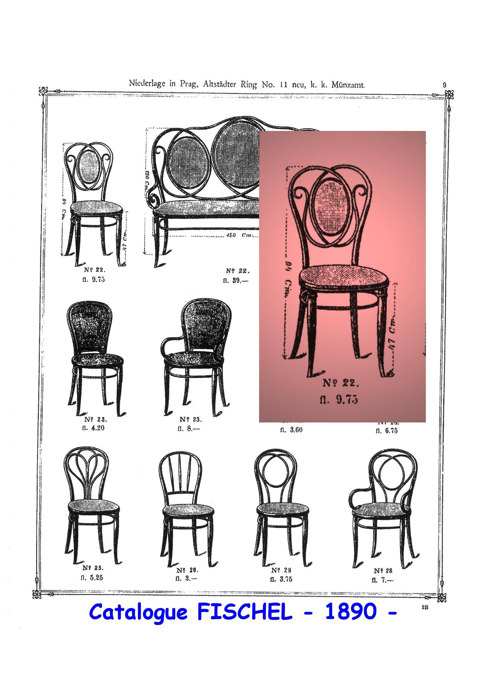 Chaise N°22 par Chevallier à Fiume vers 1890, no Thonet