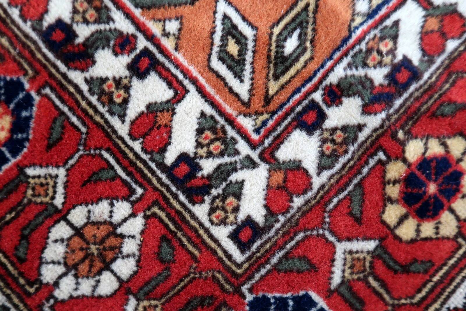 Handmade vintage Persian Afshar rug 198cm x 302cm, 1950s