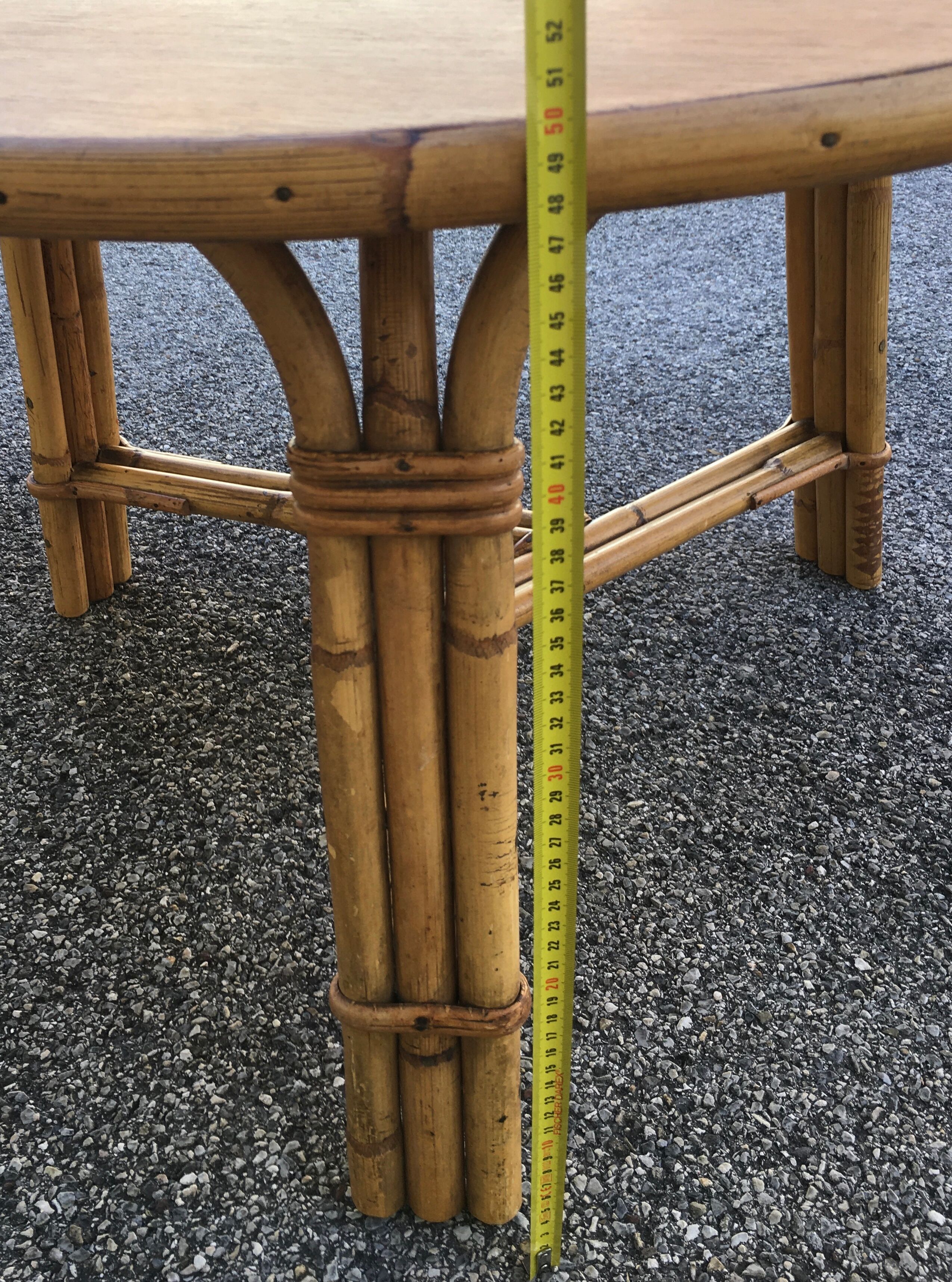 Round rattan coffee table Audoux-Minnet