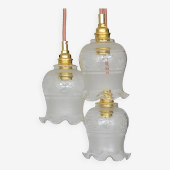 Suspension trois globes en verre