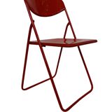 Vintage TED Folding Chair Design by Niels Gammelgaard 1980s Ikea in Red