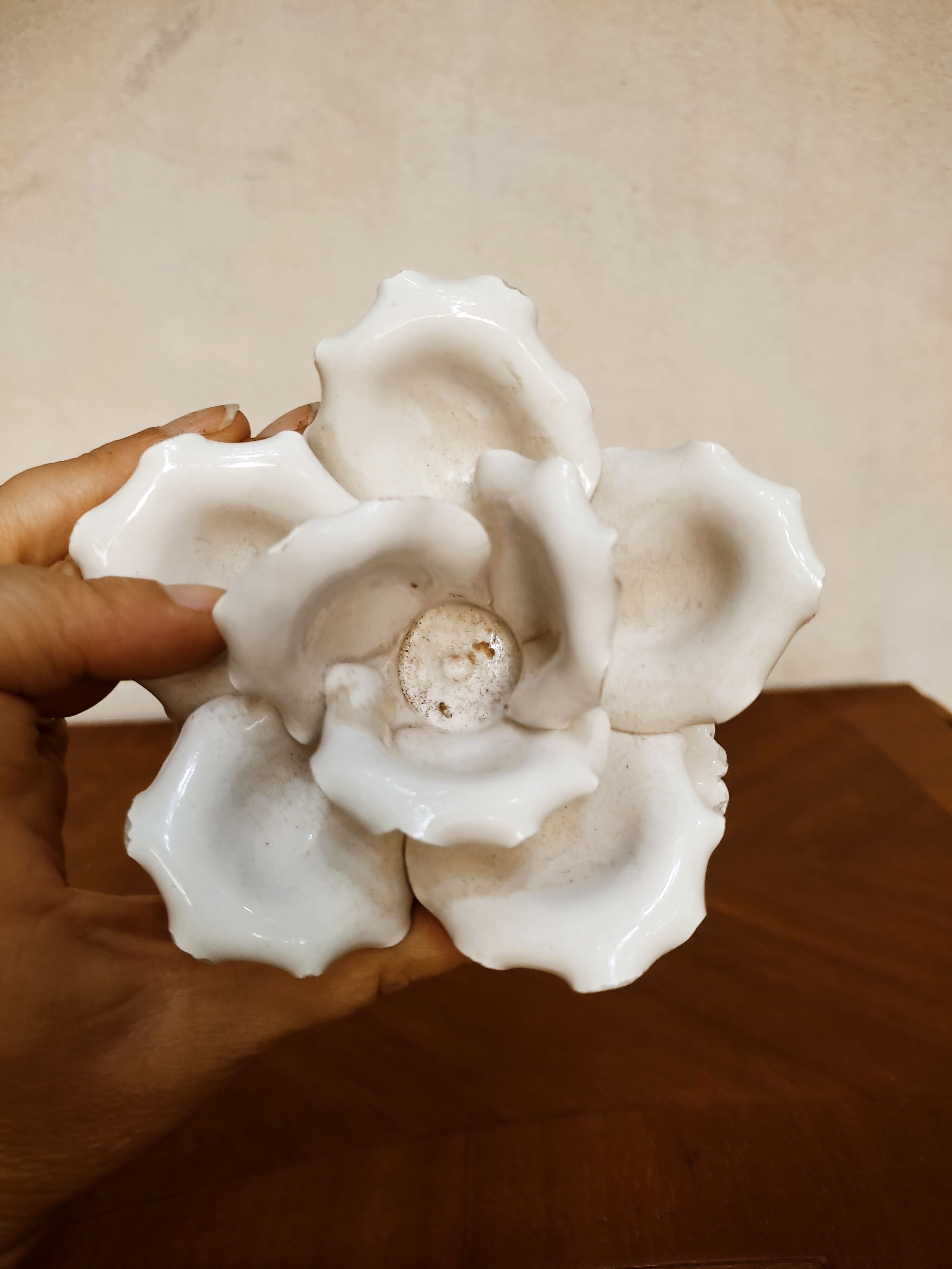 Candlestick pink porcelain shape