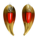 Two original Mid Century Modern brass sconces