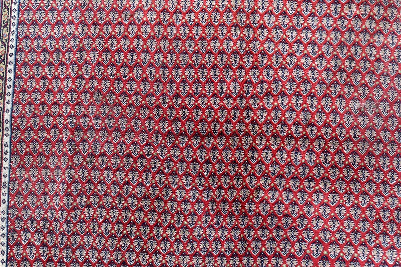 Handmade vintage Indian Seraband rug 204cm x 252cm 1970s