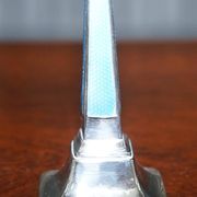 Pair of sterling silver and enamel candlesticks 1927 by Charles Green & Co.