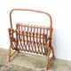 Bamboo and rattan magazine rack, 1950s