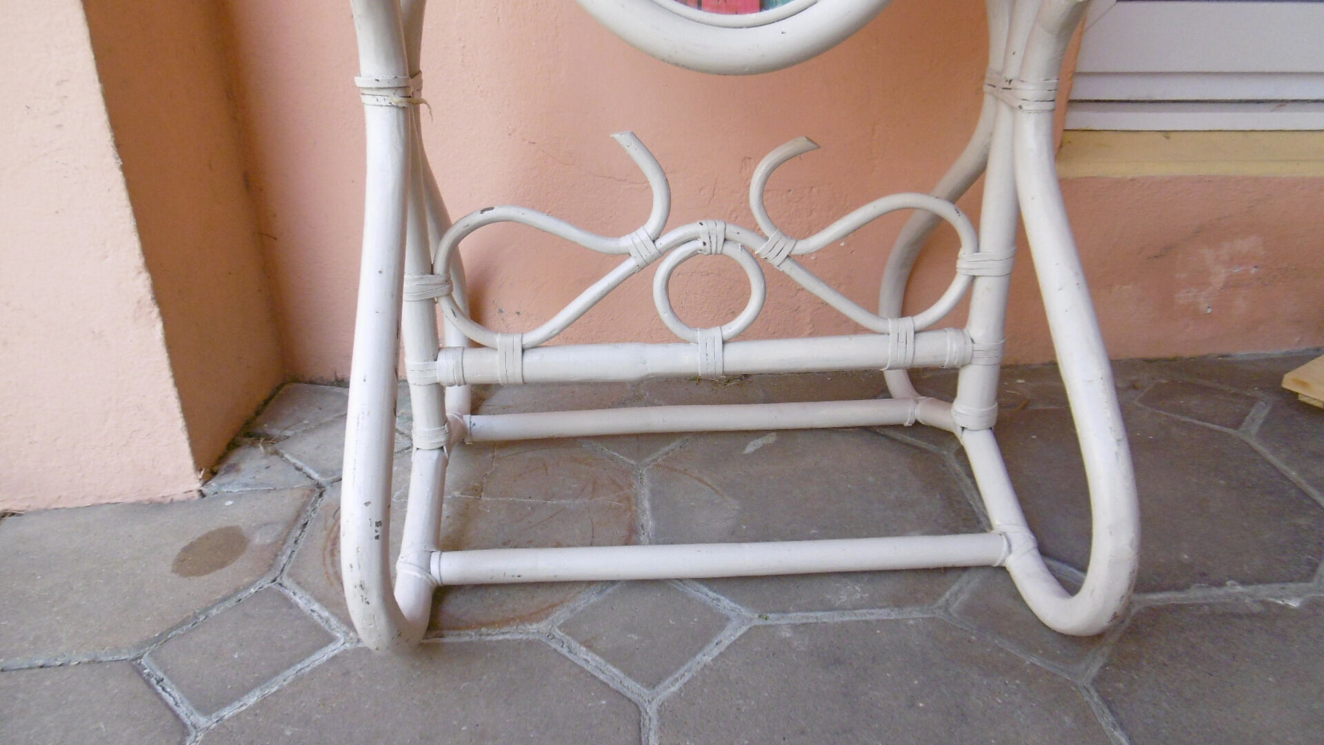Mirror psyche in rattan - 80s - 178x56cm