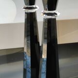Pair of Asiatides Candlesticks/Copenhagen Model. Diamond inclusion