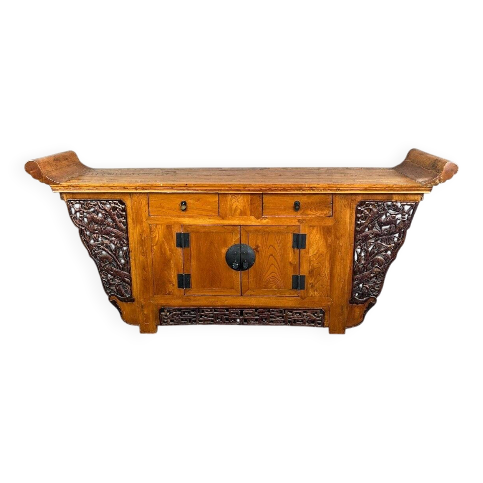 Antique Japanese Pine Console Buffet 20th Century