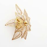 Brass and crystal flush mount ceiling or wall light by Palwa