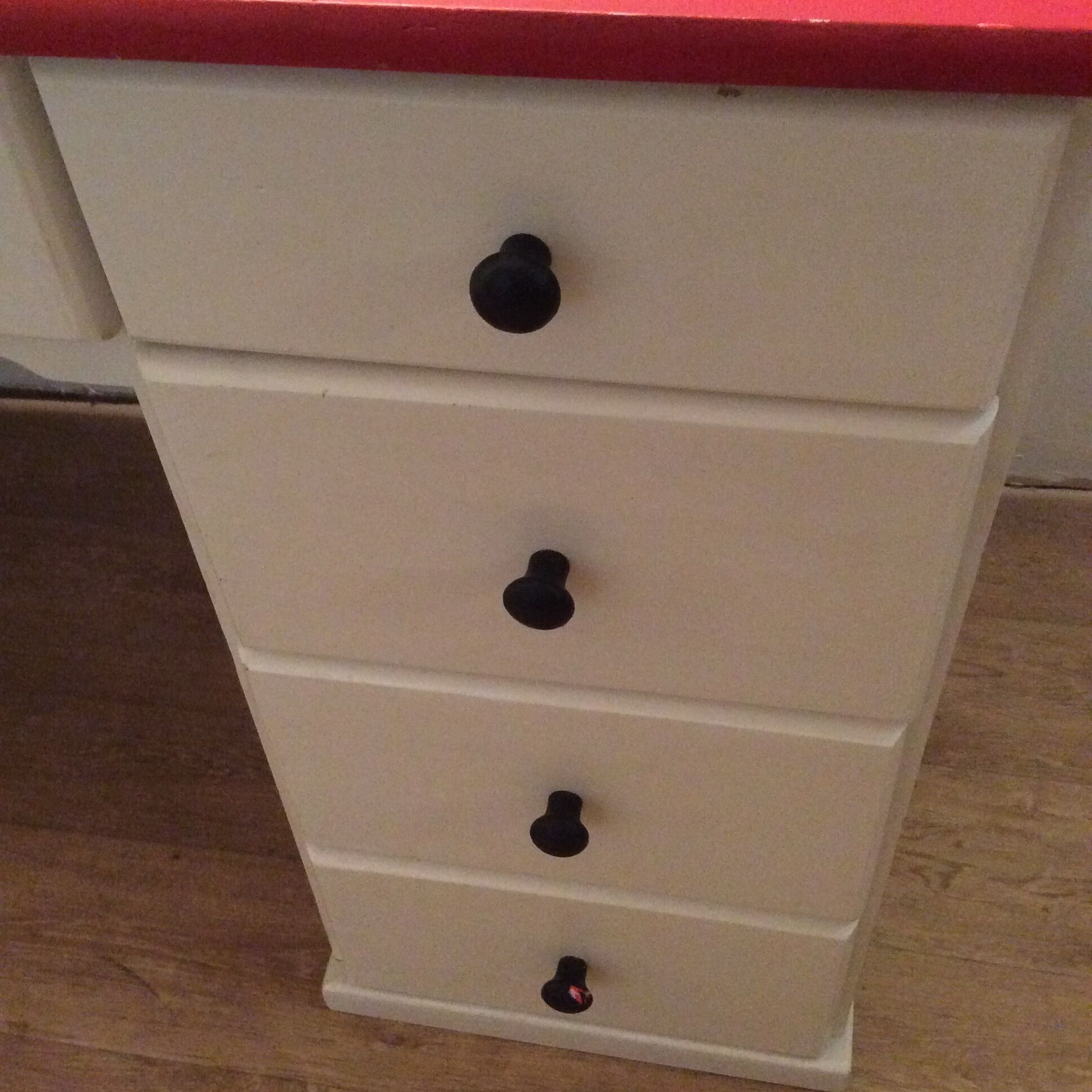 Coffered desk of the 70s in solid wood