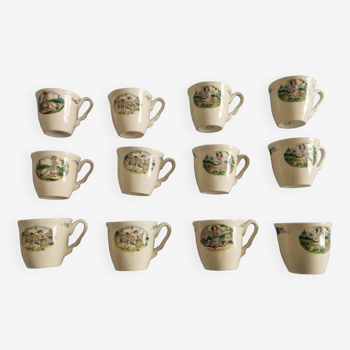 Set of 12 Sarreguemines Obernai coffee cups