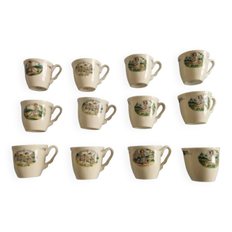 Set of 12 Sarreguemines Obernai coffee cups