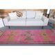 Vintage Turkish Hand-Knotted Wool Cotton Pink Runner Rug 90x298