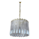 Murano Mazzega chandelier, iridescent white frosted glass, Italy 1960