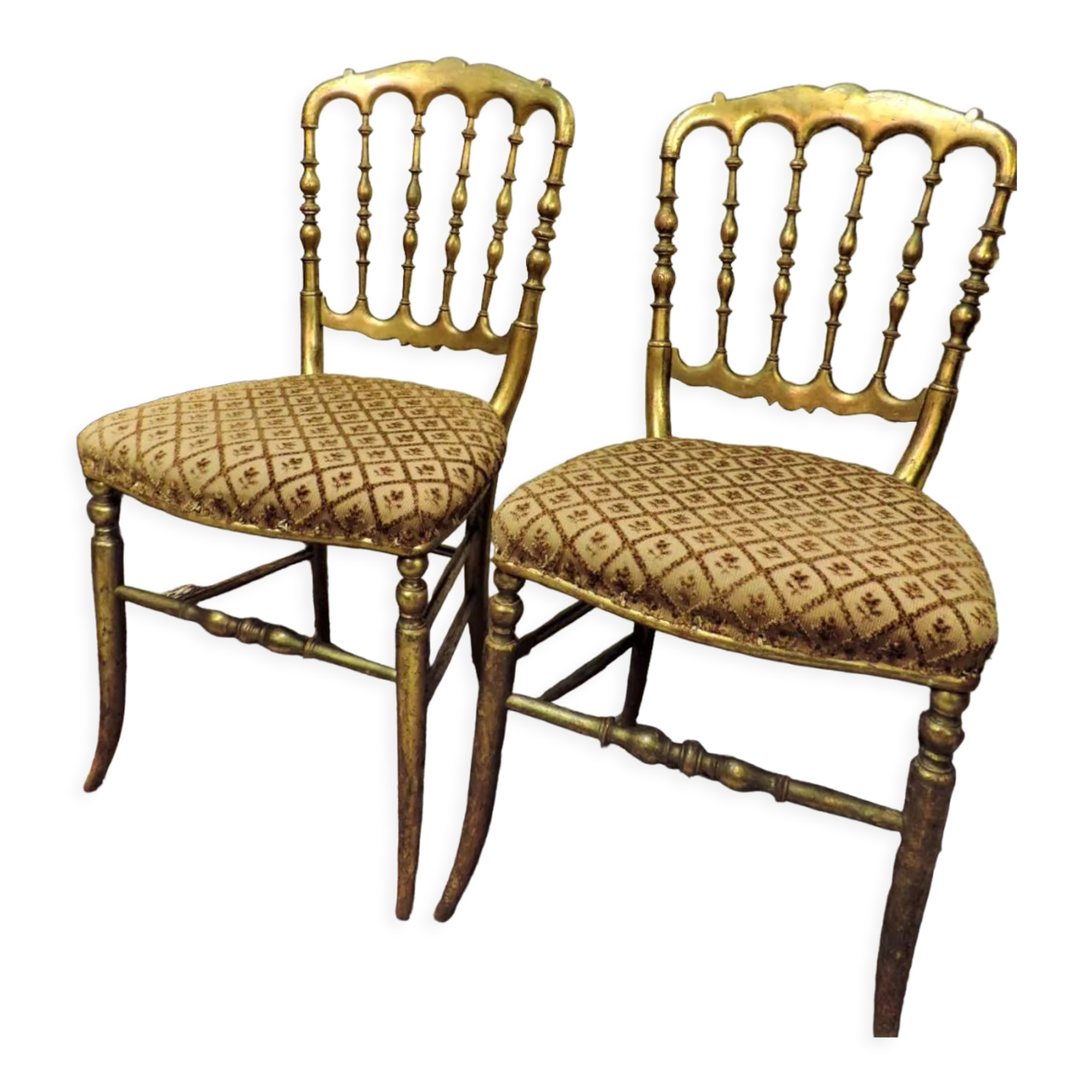 Paire de chaises en bois doré NIII