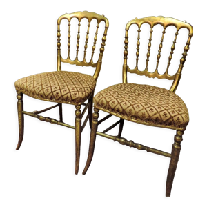 Paire de chaises en bois